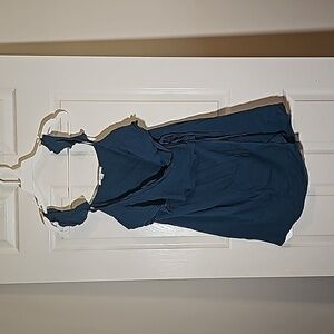 O'Neill Sleeveless Wrap Mini Dress Blue Green Cotton Size M